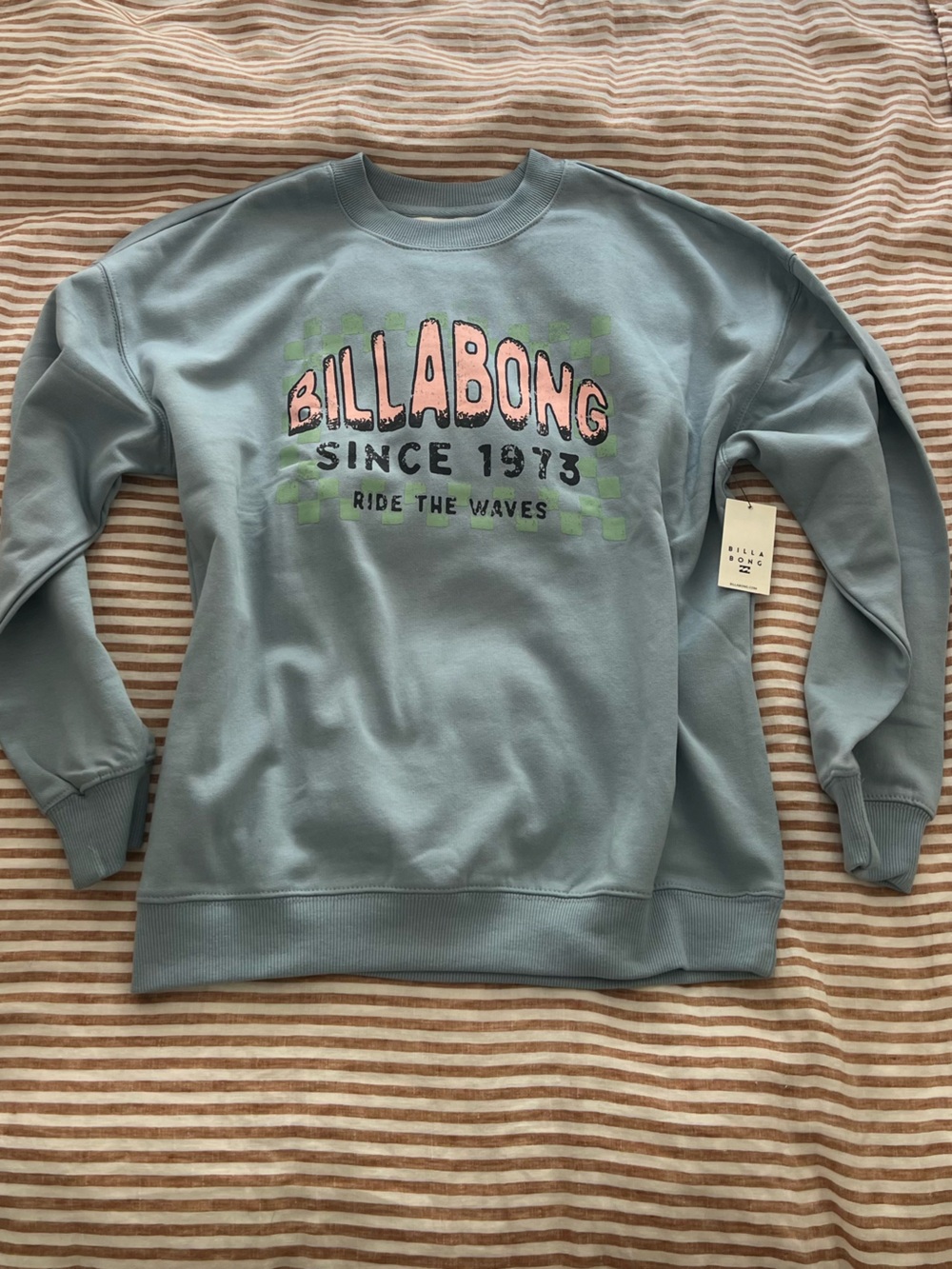 Billabong Light Blue Crewneck Sweatshirt - Since 1973 Graphic Sweater